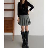 callautia ローウエストヘリンボーンプリーツミニスカート(インパン付き) | JUNOAH | 詳細画像4