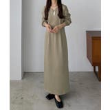 モカ | callautia 深カーブネックスウェットワンピース | JUNOAH