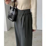 callautia 薄手ラップリボンスラックスパンツ（裏地無し） | JUNOAH | 詳細画像12 