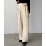 ライトベージュ | callautia 薄手ラップリボンスラックスパンツ（裏地無し） | JUNOAH