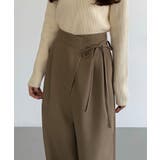 callautia 薄手ラップリボンスラックスパンツ（裏地無し） | JUNOAH | 詳細画像18 