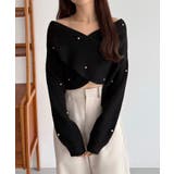 callautia オフショルビジュークロスニット | JUNOAH | 詳細画像6 