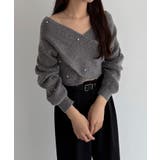 callautia オフショルビジュークロスニット | JUNOAH | 詳細画像9 