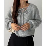 グレー | callautia 前後２wayリボンシャギーニット | JUNOAH