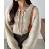 callautia 前後２wayリボンシャギーニット | JUNOAH | 詳細画像5 