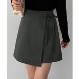 チャコール | callautia ラップ風リボンミニスカート（インパン付き） | JUNOAH