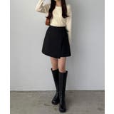 callautia ラップ風リボンミニスカート（インパン付き） | JUNOAH | 詳細画像4 