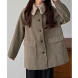 ブラウン | callautia ボアカラーミドルコート | JUNOAH