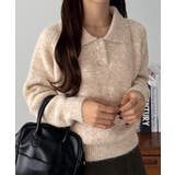 callautia ミックスカラーハーフボタンポロニット | JUNOAH | 詳細画像11 