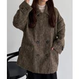 ブラウン | callautia シャギーミドルコート | JUNOAH