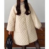 アイボリー | callautia 金ボタンノーカラーキルティングコート | JUNOAH