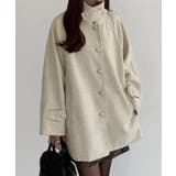 アイボリー | callautia ゴールドボタンミドルコート | JUNOAH