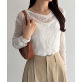 callautia 袖ギャザードレープレーストップス | JUNOAH | 詳細画像12