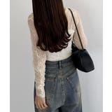 callautia 袖ギャザードレープレーストップス | JUNOAH | 詳細画像4