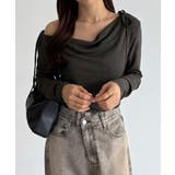 callautia 薄手2way肩リボンドレープトップス | JUNOAH | 詳細画像13