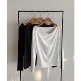 callautia 薄手2way肩リボンドレープトップス | JUNOAH | 詳細画像14