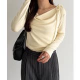 callautia 薄手2way肩リボンドレープトップス | JUNOAH | 詳細画像20