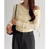 callautia 薄手2way肩リボンドレープトップス | JUNOAH | 詳細画像22