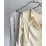 callautia 薄手2way肩リボンドレープトップス | JUNOAH | 詳細画像24