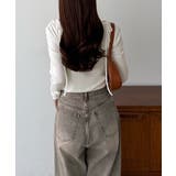 callautia 薄手2way肩リボンドレープトップス | JUNOAH | 詳細画像6