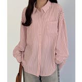 ピンク | callautia バックスリットオーバーサイズストライプシャツ | JUNOAH