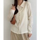 アイボリー | callautia カットジャガードポロトップス | JUNOAH