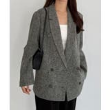 グレー | callautia 薄手ツイードテーラードシャツジャケット | JUNOAH