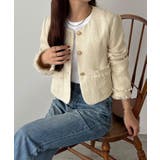 callautia ゴールドボタンツイードジャケット | JUNOAH | 詳細画像7 