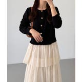 callautia 金ボタンコットンショートニットカーディガン | JUNOAH | 詳細画像12