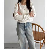 callautia 金ボタンコットンショートニットカーディガン | JUNOAH | 詳細画像2