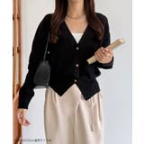 callautia Vネックコットンニットカーディガン | JUNOAH | 詳細画像2 