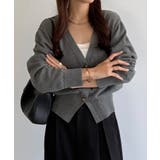 callautia Vネックコットンニットカーディガン | JUNOAH | 詳細画像7 