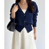 callautia Vネックコットンニットカーディガン | JUNOAH | 詳細画像9 