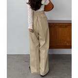 callautia ベルト付きダブルタックワイドパンツ | JUNOAH | 詳細画像10