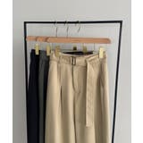 callautia ベルト付きダブルタックワイドパンツ | JUNOAH | 詳細画像15