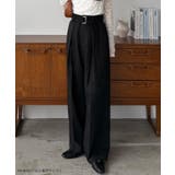 callautia ベルト付きダブルタックワイドパンツ | JUNOAH | 詳細画像2