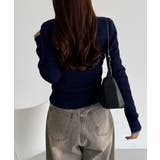 callautia 配色ポロ衿シアーニット | JUNOAH | 詳細画像18