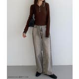 callautia 配色ポロ衿シアーニット | JUNOAH | 詳細画像2