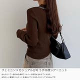 callautia 配色ポロ衿シアーニット | JUNOAH | 詳細画像3