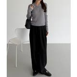 callautia 配色ポロ衿シアーニット | JUNOAH | 詳細画像23