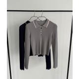 callautia 配色ポロ衿シアーニット | JUNOAH | 詳細画像25