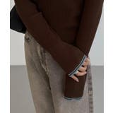 callautia 配色ポロ衿シアーニット | JUNOAH | 詳細画像5