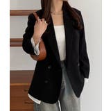 ブラック | callautia レイヤードデザインジャケット | JUNOAH