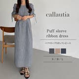 callautia パフスリーブリボンワンピース | JUNOAH | 詳細画像1 