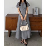 ブラック | callautia キーネックバルーンスリーブワンピース | JUNOAH