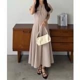 ベージュ | callautia キーネックバルーンスリーブワンピース | JUNOAH