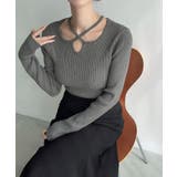 Meiru クロスネックリブニット | JUNOAH | 詳細画像10 