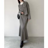 Meiru ノーカラージャケット+マーメイドスカートSET(薄手、裏地なし) | JUNOAH | 詳細画像13