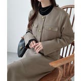 グレージュ | Meiru ノーカラージャケット+マーメイドスカートSET(薄手、裏地なし) | JUNOAH