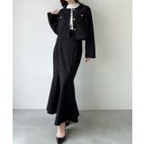 ブラック | Meiru ノーカラージャケット+マーメイドスカートSET(薄手、裏地なし) | JUNOAH